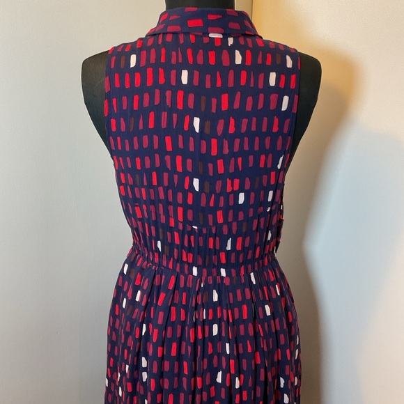 12. 11 1 TYLHO Sleeveless Patterned Black and Red Collared Dress Size Medium - Picture 8 of 9